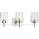 Calais 3 Light 24 inch Brushed Nickel Bath Vanity Wall Light